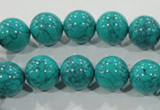 CTU1675 15.5 inches 12mm round synthetic turquoise beads