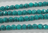 CTU1682 15.5 inches 6mm faceted round synthetic turquoise beads