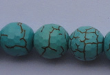 CTU17 15.5 inches 18mm faceted round blue turquoise beads Wholesale