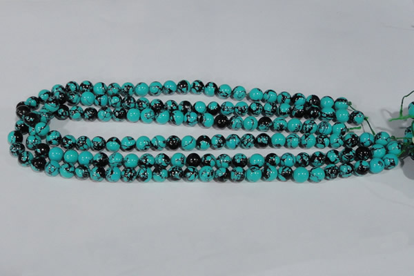 CTU1802 15.5 inches 6mm round synthetic turquoise beads