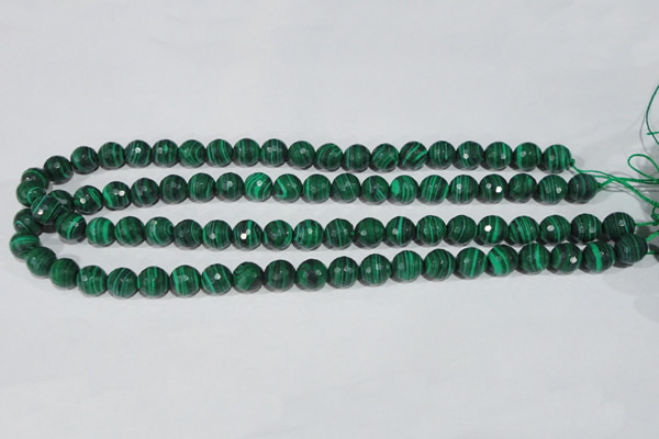 CTU1824 15.5 inches 10mm faceted round synthetic turquoise beads