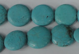 CTU1884 15.5 inches 16mm flat round imitation turquoise beads