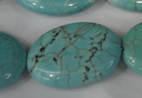 CTU1897 15.5 inches 25*35mm oval imitation turquoise beads