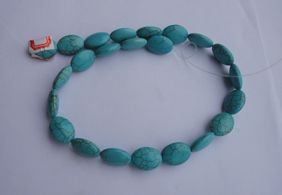 CTU19 15.5 inches 12*16mm oval blue turquoise strand beads Wholesale