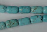 CTU1940 15.5 inches 10*15mm tube imitation turquoise beads