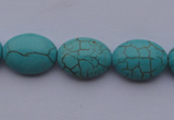 CTU20 15.5 inches 13*18mm oval blue turquoise strand beads Wholesale