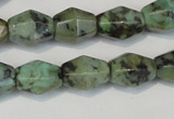 CTU2466 15.5 inches 7*8mm faceted rice African turquoise beads wholesale