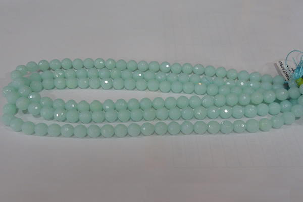 CTU2573 15.5 inches 8mm faceted round synthetic turquoise beads