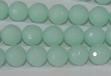 CTU2574 15.5 inches 10mm faceted round synthetic turquoise beads