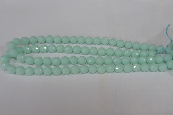 CTU2574 15.5 inches 10mm faceted round synthetic turquoise beads