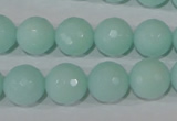 CTU2575 15.5 inches 12mm faceted round synthetic turquoise beads