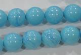 CTU2583 15.5 inches 10mm round synthetic turquoise beads