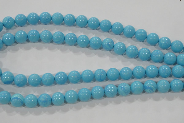 CTU2583 15.5 inches 10mm round synthetic turquoise beads