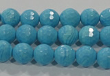 CTU2592 15.5 inches 8mm faceted round synthetic turquoise beads