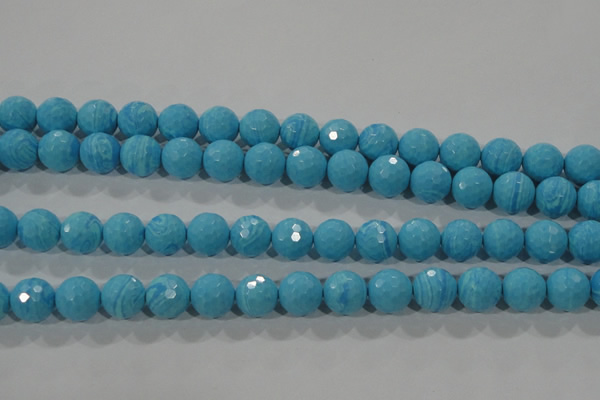 CTU2593 15.5 inches 10mm faceted round synthetic turquoise beads