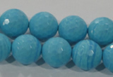 CTU2594 15.5 inches 12mm faceted round synthetic turquoise beads