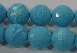 CTU2595 15.5 inches 14mm faceted round synthetic turquoise beads