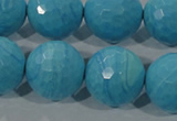 CTU2597 15.5 inches 18mm faceted round synthetic turquoise beads