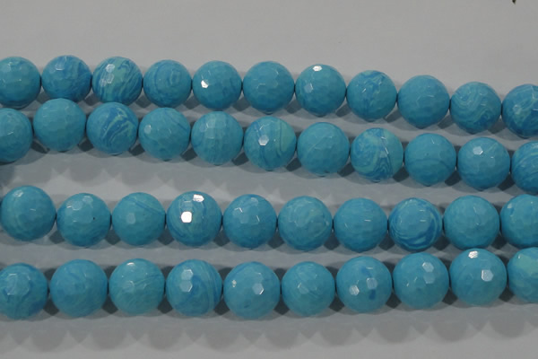 CTU2598 15.5 inches 20mm faceted round synthetic turquoise beads