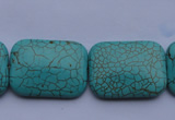 CTU26 15.5 inches 30*40mm rectangle blue turquoise beads Wholesale