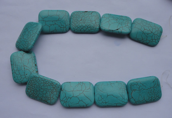 CTU26 15.5 inches 30*40mm rectangle blue turquoise beads Wholesale