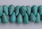 CTU27 14.5 inches 10*17mm teardrop blue turquoise beads Wholesale