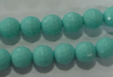 CTU2781 15.5 inches 6mm faceted round synthetic turquoise beads