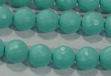 CTU2782 15.5 inches 8mm faceted round synthetic turquoise beads