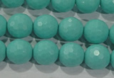 CTU2783 15.5 inches 10mm faceted round synthetic turquoise beads