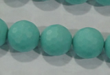 CTU2784 15.5 inches 12mm faceted round synthetic turquoise beads