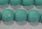 CTU2785 15.5 inches 14mm faceted round synthetic turquoise beads