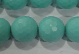 CTU2788 15.5 inches 20mm faceted round synthetic turquoise beads