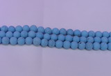 CTU2850 15.5 inches 4mm round matte turquoise beads