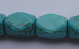 CTU29 15.5 inches 13*18mm faceted cuboid blue turquoise beads