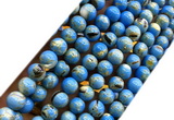 CTU3146 15 inches 4mm round gold vein howlite turquoise beads