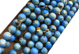 CTU3147 15 inches 6mm round gold vein howlite turquoise beads