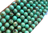 CTU3161 15 inches 6mm round gold vein howlite turquoise beads