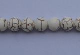 CTU34 15.5 inches 8mm round white turquoise strand beads Wholesale