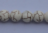 CTU36 15.5 inches 14mm round white turquoise strand beads Wholesale