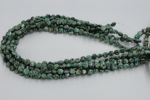 CTU415 15.5 inches 8mm flat round African turquoise beads wholesale