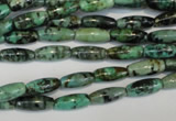 CTU486 15.5 inches 5*12mm rice African turquoise beads wholesale