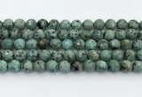 CTU519 15.5 inches 8mm faceted round African turquoise beads wholesale