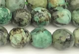 CTU525 15 inches 6mm faceted round African turquoise beads