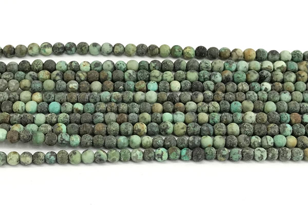 CTU530 15 inches 4mm round matte african turquoise beads