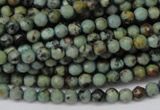 CTU550 15.5 inches 4mm faceted round African turquoise beads