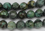 CTU552 15.5 inches 8mm faceted round African turquoise beads