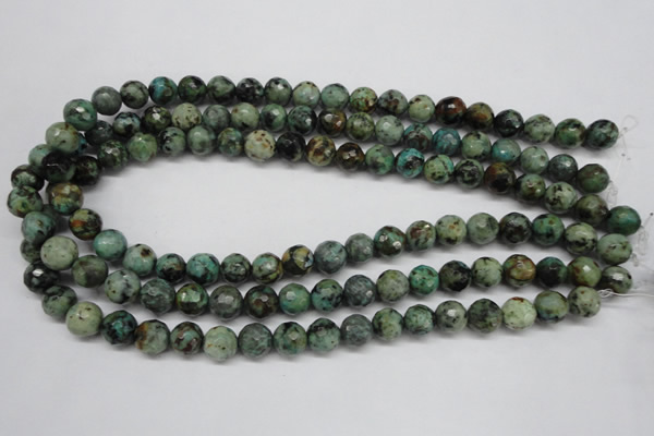 CTU552 15.5 inches 8mm faceted round African turquoise beads