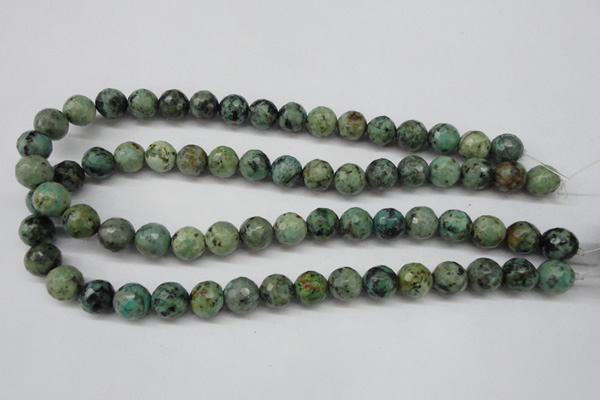 CTU554 15.5 inches 12mm faceted round African turquoise beads