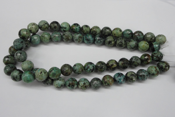 CTU555 15.5 inches 14mm faceted round African turquoise beads