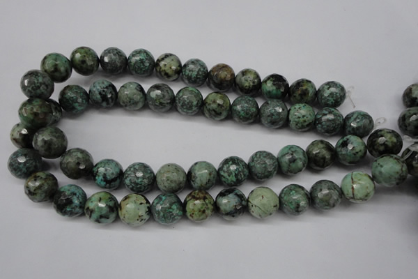 CTU556 15.5 inches 16mm faceted round African turquoise beads